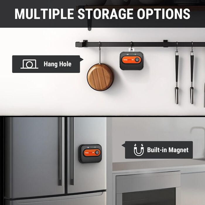 ThermoPro TempSpike Бездротовий термометр для гриля з радіусом 300м, цифровий, з двома зондами, для приготування м'яса, BBQ, рідини та кухні. Можливість посилення сигналу до 600м.