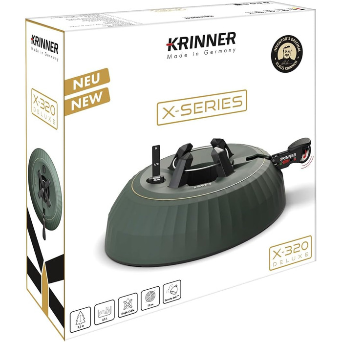 Підставка для ялинки KRINNER X-Series Deluxe X-320 з педаллю та резервуаром 4,5 л (до 3,2 м) – Made in Germany