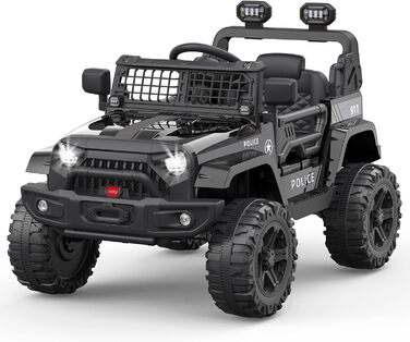 Дитячий електромобіль 12V з пультом, амортизацією, LED, Bluetooth, 2 швидкості, для дітей 3-8 років (білий/чорний)
