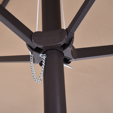 Подвійна парасолька Outsunny Parasol Market з ручною рукояткою овальна 460 x 270 x 240 см в Hellkaffee для саду та патіо