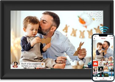 Цифровий фоторамка з Wi-Fi, 10.1 дюйма, сенсорний екран, 32GB, Frameo