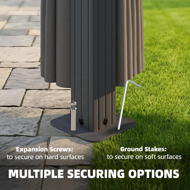 Павільйон для саду приблизно 3 x 3 м, металевий з дахом з полікарбонату товщиною 6 мм, 4 бічні панелі, захист від ультрафіолету UV50+, темно-сірий