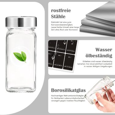 Набір для спецій на 35 відділень з нержавіючої сталі, кутовий, з поворотними кришками та великими воронками