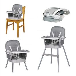 Дитячий стільчик для годування Magic ZC 8123 Grey - регульована висота, 3 положення, знімні столики
