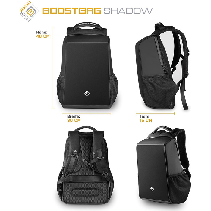 Міський рюкзак Boostboxx для ноутбука/ноутбука до 15,6 дюймів, Ipad, планшета та мобільного телефону, ідеально підходить для школи, навчання, бізнесу чи роботи, сірий (BoostBag Shadow)