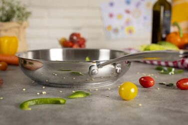 Сковорода KUHN RIKON Allround 24 см, незмінне покриття, нержавіюча сталь, для всіх типів плит (включно з індукційними), для швидкого обсмажування