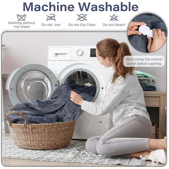 Електрична гріюча ковдра з автоматичним вимкненням, 10 температурних режимів, таймер до 9 годин, фланель та шерпа 160 x 130 см, придатна для прання в машині, захист від перегріву, сіра ковдра для софи та офісу 160x130CM