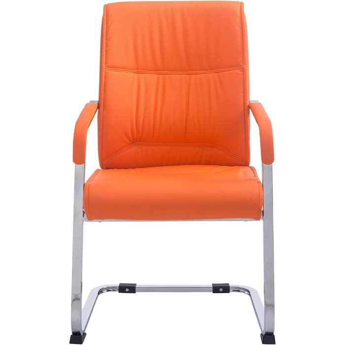 Стілець барний Anubis I помаранчевий, штучна шкіра, до 260 кг, з підлокітниками та захистом підлоги