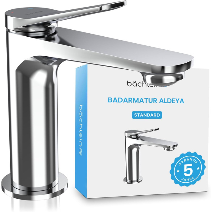 Змішувач для умивальника Bächlein Aldeya, чорний матовий, з монтажним комплектом