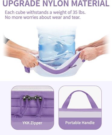 Набір компресійних органайзерів для валізи та рюкзака ECOHUB, 6 предметів, ультралегкі дорожні пакувальні куби з сітчастої тканини (Фіолетовий)