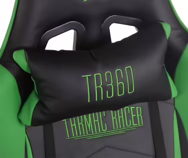 Ігрове крісло CLP Turbo з підставкою для ніг, чорне/зелене, екошкіра, регульована висота
