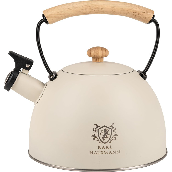 Електричний чайник Karl Hausmann 2.5L з автоматичним свистком - нержавіюча сталь, для індукційних, газових та електричних плит