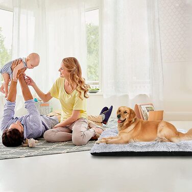 Ліжко для собак JOEJOY для собак середнього розміру, пухнаста подушка для собак, що миється, м'яка і зручна, не викликає занепокоєння, нековзна килимок для собак, S(73537 см) s (73 х 53 см) сірий
