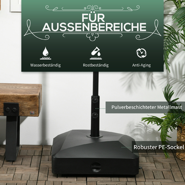 Підставка для парасольки, чорна, 54,5 x 54,5 x 46,5 см