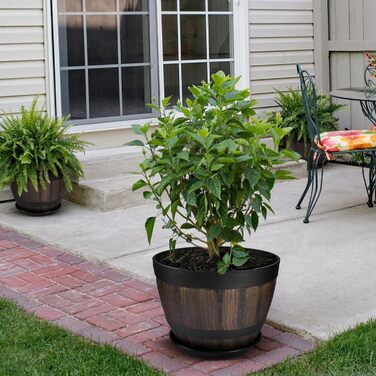 Набір горщиків для квітів Plant Planters: 2 шт. 9/23см та 2 шт. 30.2см, пластик, з дренажем та піддоном, для дому та саду