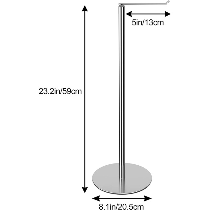 Тримач для туалетного паперу з важкою основою, підставка для туалетного паперу для зберігання туалетного паперу, підставка для туалетного паперу преміум-класу з нержавіючої сталі без свердління (Срібна важка основа)