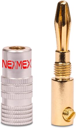 Набір бананових штекерів NEXMEX з 16 - 24K із золотим покриттям для акустичних кабелів, HiFi ресиверів і підсилювачів