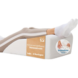 Ортопедична подушка для ніг Blumtal - регульована висота, для важких ніг, для дорослих, білий знімний чохол