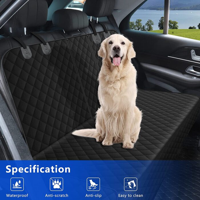 Чохол на автомобільне сидіння для собак Alfheim, універсальний чохол для більшості автомобілів, водонепроникний і стійкий до подряпин чохол на заднє сидіння, нековзний, міцний, що миється дорожній гамак для собак