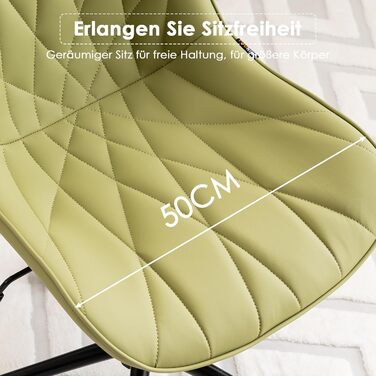 Офісне крісло YOUTASTE з принтом листя, ергономічне, регульоване по висоті з функцією гойдання, без підлокітників, шкіряне для дому та офісу (Авокадо)