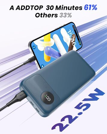 МАг, 22,5 Вт, USB-C PD3.0 QC4.0, зовнішній зарядний пристрій для iPhone та смартфонів, 20000