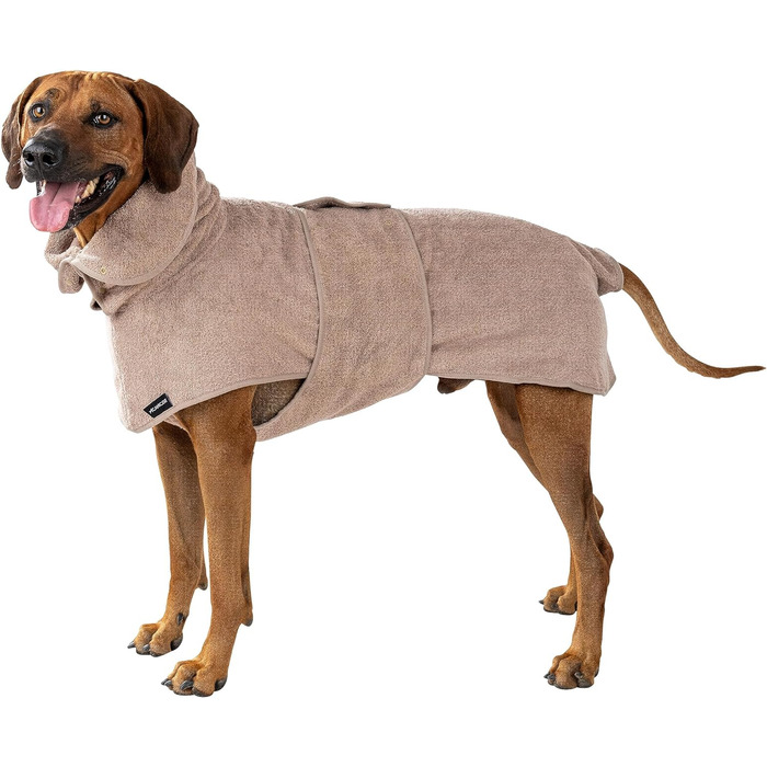 Халат для собак CANICOAT Lavari, 100 бавовна, сертифікований Oeko-TEX (розмір 10, бежевий)