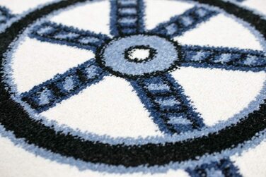 Дитячий килимок Ігровий килимок для хлопчиків Килимок морський картатий в синьо-кремово-сірому кольорі Розмір 120х170 см 120 х 170 см