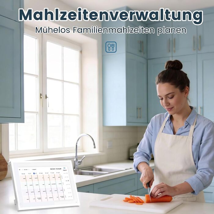 Цифрова фоторамка Frameo 10.1 дюймів WLAN, Full HD IPS сенсорний екран 1280x800, 32ГБ пам'ять, автоматичний поворот, можливість монтажу на стіну, керування через додаток Frameo (Білий)