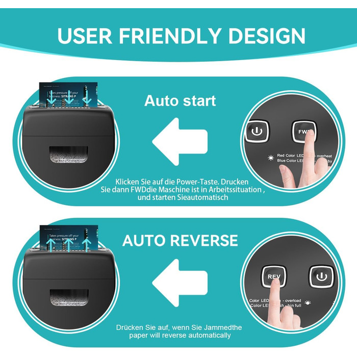Шредер для паперу Woolsche Cross Cut P-4, 18 листів, знищення кредитних карт, для дому, офісу та шкіл