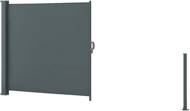 Бічна маркіза OK-Living, висувний захисний екран, антрацит, 350x160 см