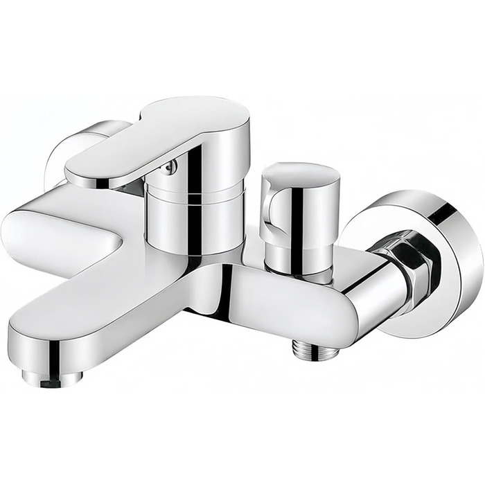 Змішувач для ванни та душу з підключенням 1/2 дюйма, накладний, з виходом для душу та наповнення ванни, хром