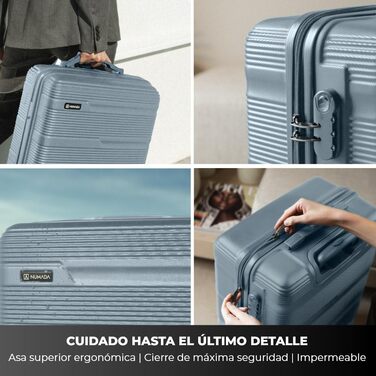 Набір валіз NUMADA Upfly T10 ABS: 3 шт. (55x40x20, 66x44x26, органайзер). Надійний та зносостійкий багаж