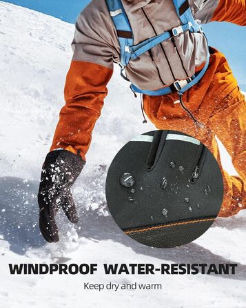 EBOSSOM Зимові рукавички для чоловіків та жінок, 7.4V водонепроникні теплі рукавички з підтримкою сенсорного екрану, вітрозахисні велосипедні рукавички для катання на лижах, піших прогулянок, їзди на мотоциклі та відпочинку