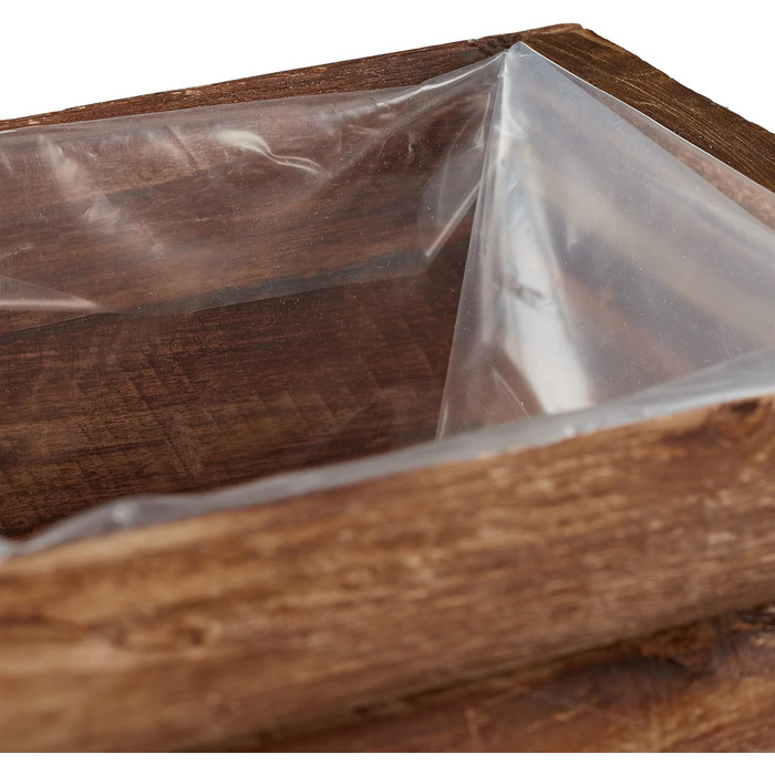 Набір з 2 дерев'яних вагончиків для квітів Relaxdays, 12.5 x 26 x 12 см, декор для саду