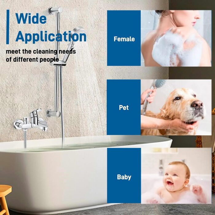 Змішувач для ванни та душу з підключенням 1/2 дюйма, накладний, з виходом для душу та наповнення ванни, хром