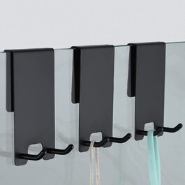 Дверні гачки для душової кабіни Kegii 3 шт 12х6,4 см чорні