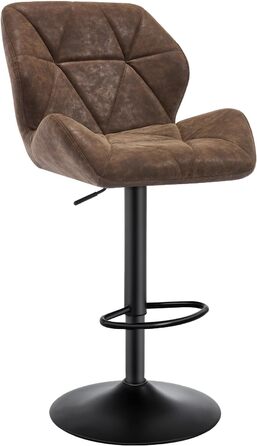 Барні стільці WOLTU 2 шт. - комплект, регульована висота, обертання, штучна шкіра, сталь, темно-коричневий