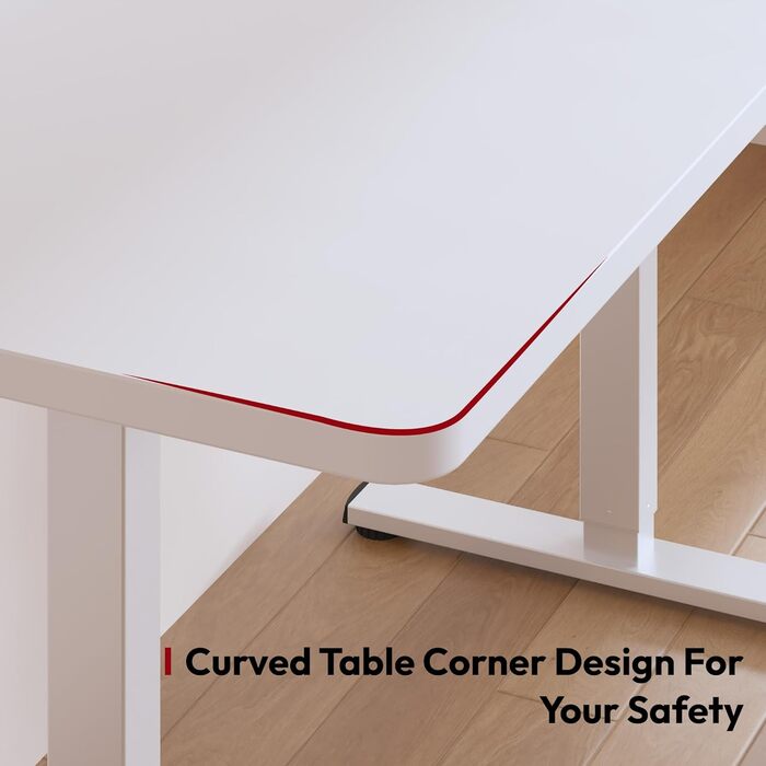 Регульований стіл Sanodesk 110x60 см з суцільною стільницею - компактний стоячий стіл для маленьких приміщень, ергономічний та стильний, білий