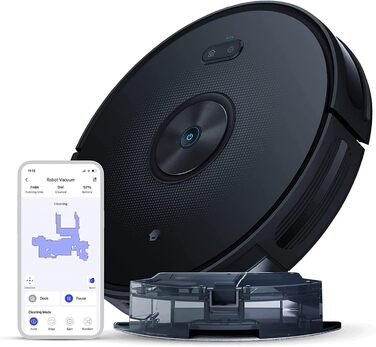 Робот-пилосос Chuango RV-500 з функцією миття підлоги, 4 режими очищення, 500 мл контейнер для сміття, 300 мл резервуар для води, сила всмоктування до 2200 Па, час роботи до 150 хв