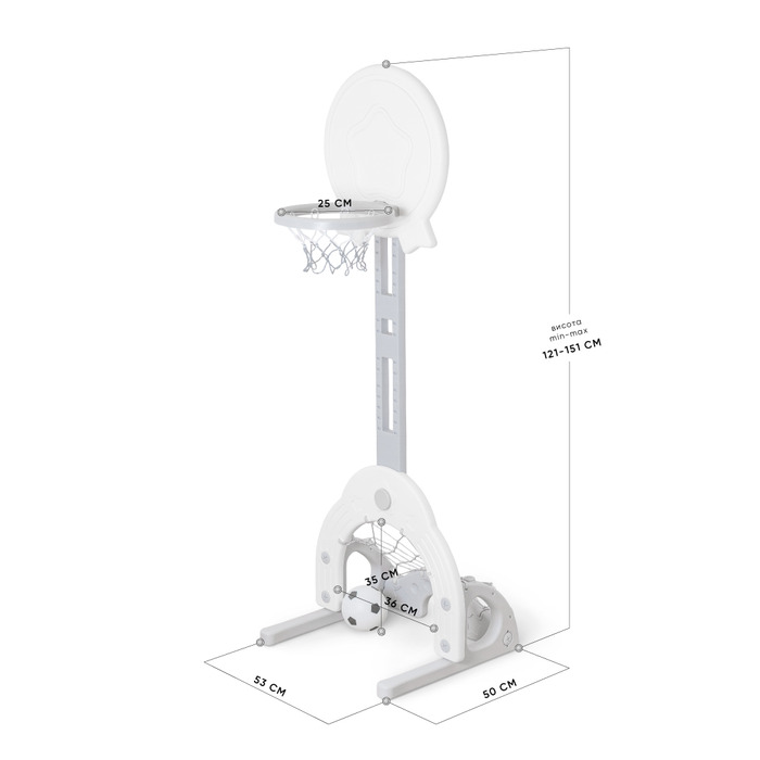 Баскетбольний кошик Mealux Rocket (KD-H011 White)