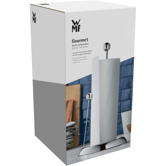 Тримач для паперових рушників WMF Gourmet, вертикальний, нержавіюча сталь Cromargan, 31 см, універсальний органайзер для кухні