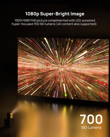 XGIMI Halo+ Mini: Портативний проєктор Full HD 1080p з Android TV, акумулятором 700 ISO Lumen, Harman Kardon, автофокусом, WiFi, Bluetooth та 3.5mm аудіо
