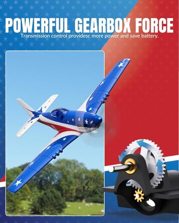 Літак на радіокеруванні VolantexRC 761-5 P-51 Mustang RTF 4-канальний, з Xpilot стабілізацією, для початківців, готовий до польоту