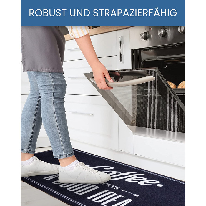 Кухонний килим Primaflor-високоякісна кухонна доріжка-міцний килимок для передпокою-Нековзна доріжка для килимів - 50 x 150 см - (45x145 см, Kitchen Star)