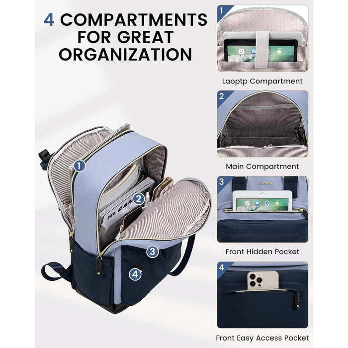 LOVEVOOK Рюкзак для жінок, рюкзак для ноутбука, рюкзак-рюкзак для подорожей, водонепроникний, сумка для роботи, рюкзак для жінок, велика шкільна сумка для підлітків, елегантний для школи, університету, подорожей, роботи, офісу, бежевий, хакі (15,6 дюймів,