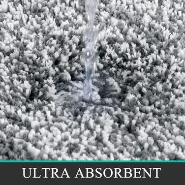 Килимок для ванної кімнати Pauwer з мікрофібри, 60 x 120 см, м'який, швидковисихаючий, антиковзний, для дому, сірий