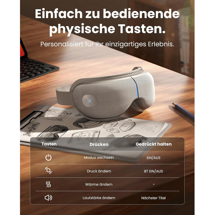 Масажер для очей BOB AND BRAD EyeOasis 3 Elite з підігрівом та охолодженням, маска для очей при мігрені, сухість очей, зняття стресу, покращення сну, сірий колір