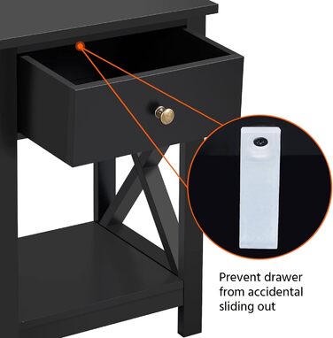 Журнальний столик Yaheetech з шухлядою та полицею, білий, для вітальні та спальні, скандинавський стиль