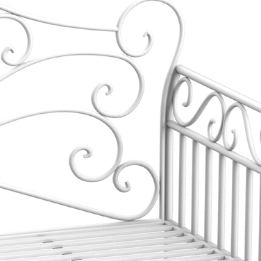 Міцна садова лавка на двох осіб, паркова лавка з нержавіючої сталі, садові меблі 111 x 50 x 98 см, біла