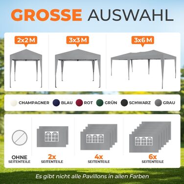 Павільйон Kronenburg розкладний, 3x3 м, водонепроникний, захист від сонця UV 50+, колір шампань, з 4 боковими частинами